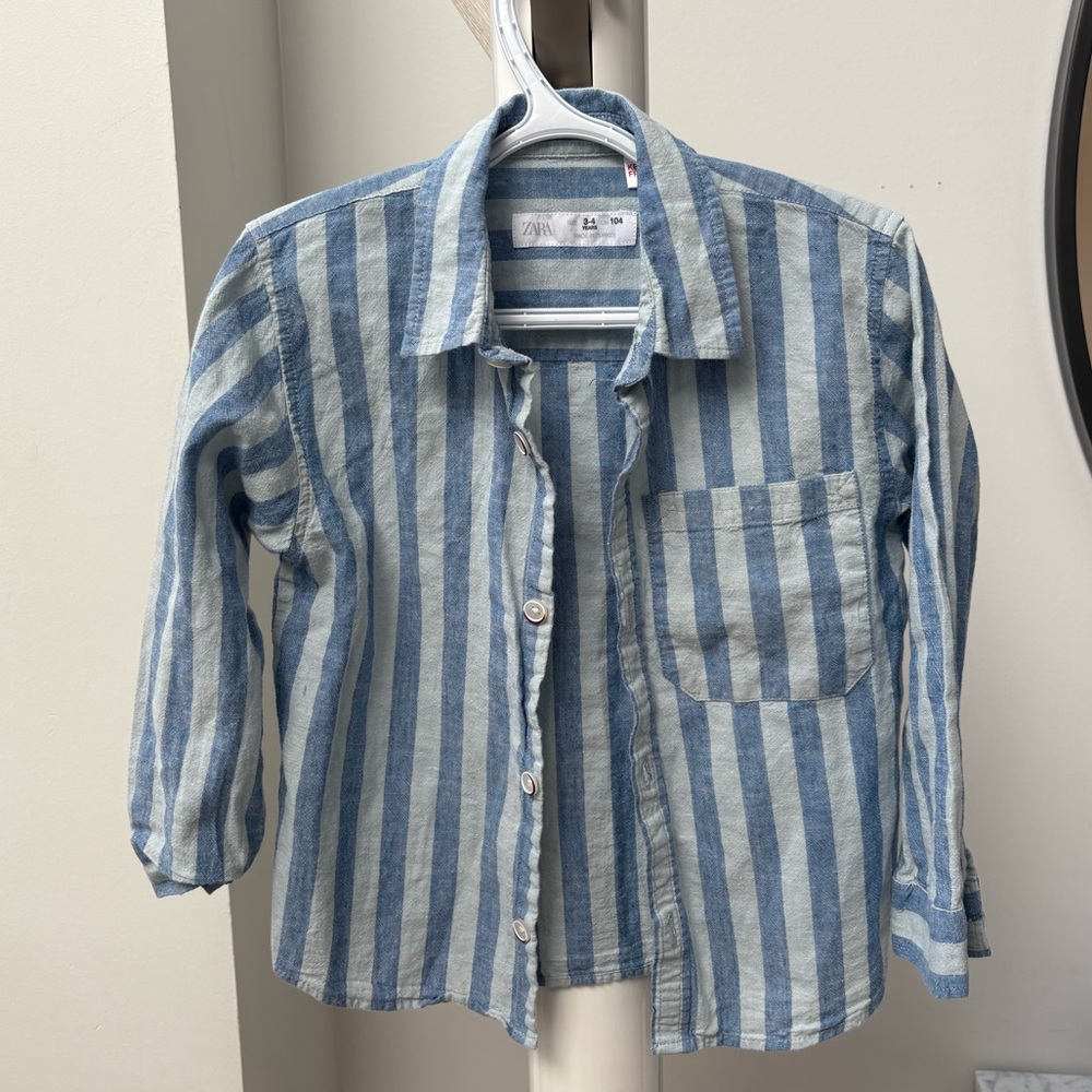 Boys Linen blend striped Shirt